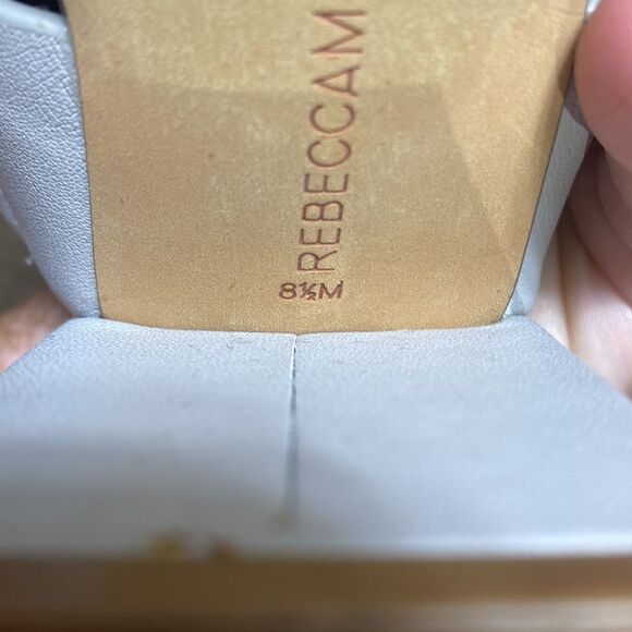 Rebecca minkoff carter grommet strappy block heel sandals light grey 8.5m - Picture 9 of 9